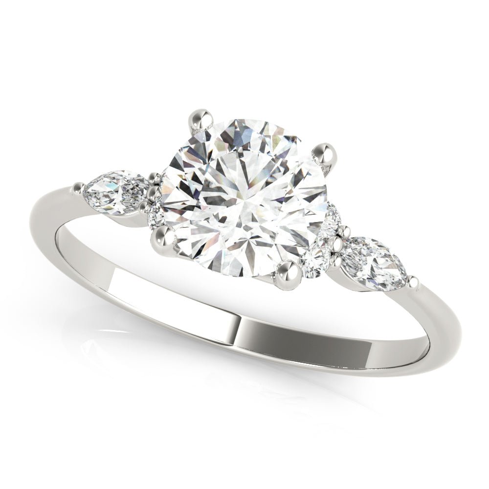 Side StoneRing With Marquise Side Stones - Diamonds By Rothschild
