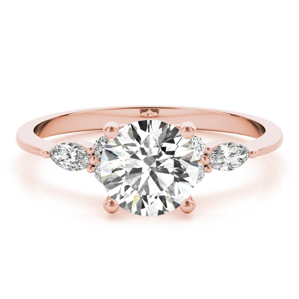 Side StoneRing With Marquise Side Stones - Diamonds By Rothschild