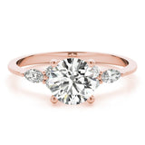 Side StoneRing With Marquise Side Stones - Diamonds By Rothschild