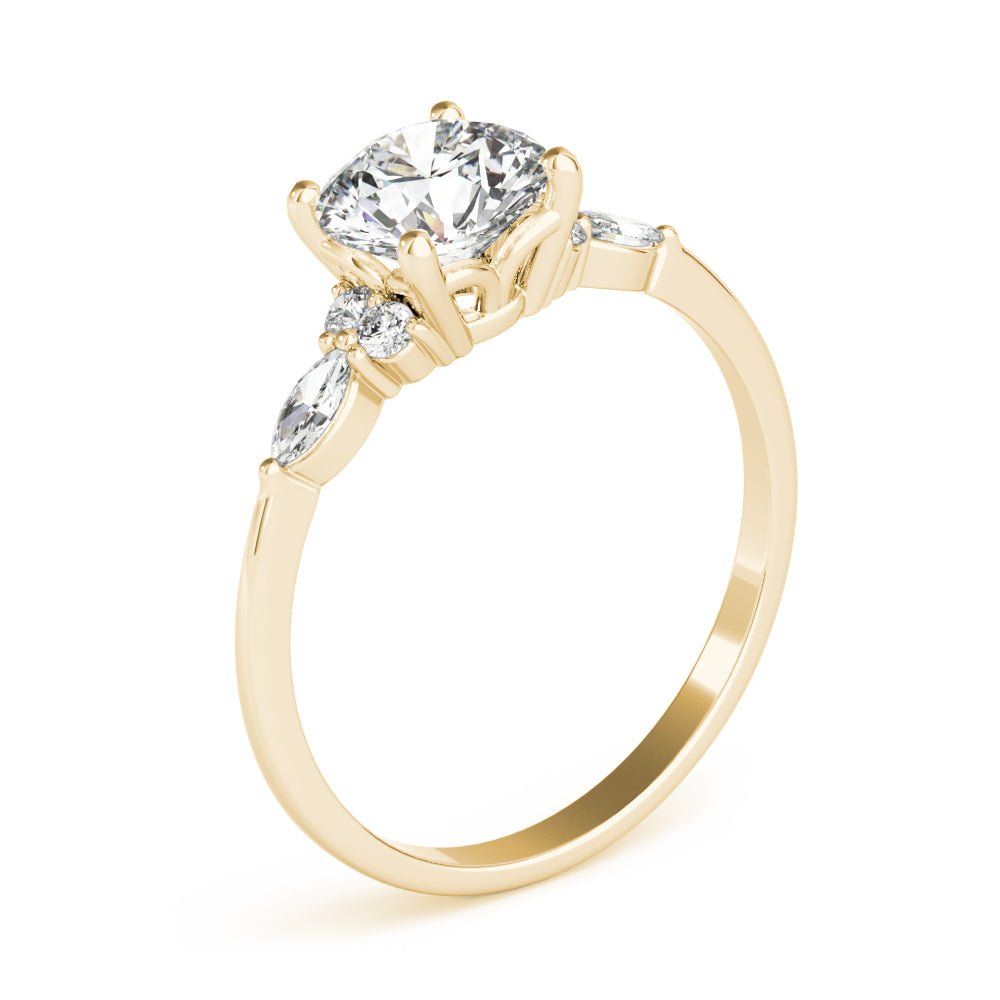 Side StoneRing With Marquise Side Stones - Diamonds By Rothschild