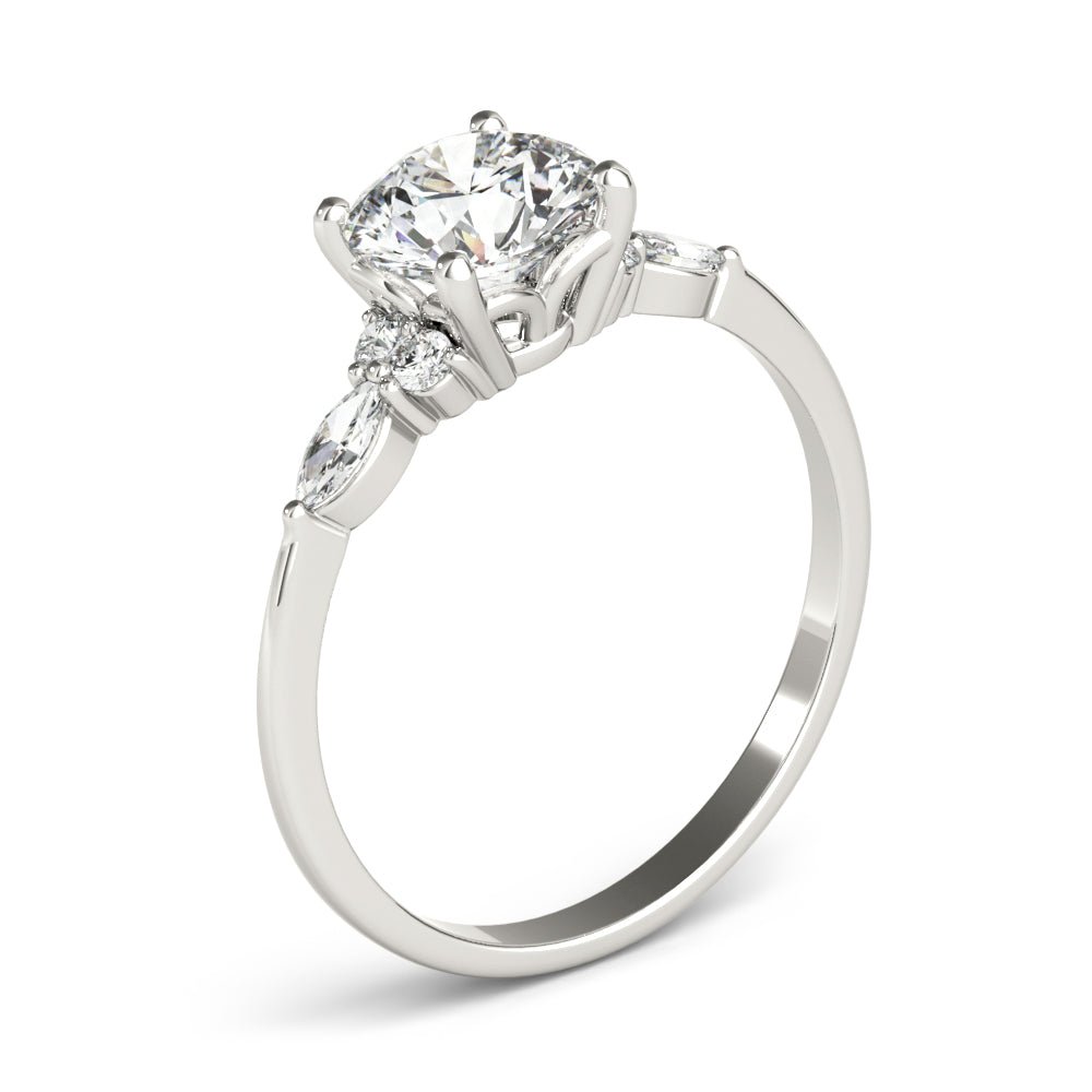 Side StoneRing With Marquise Side Stones - Diamonds By Rothschild