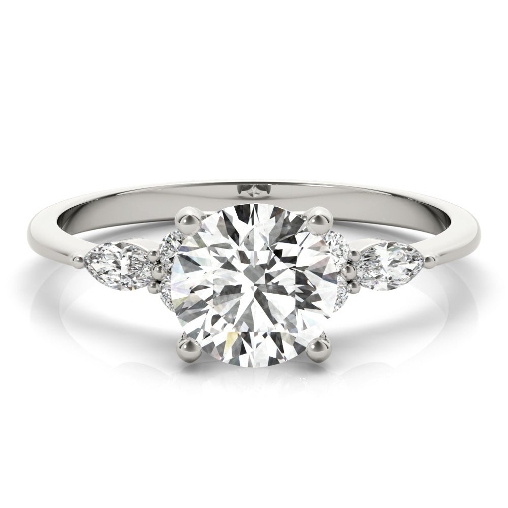 Side StoneRing With Marquise Side Stones - Diamonds By Rothschild