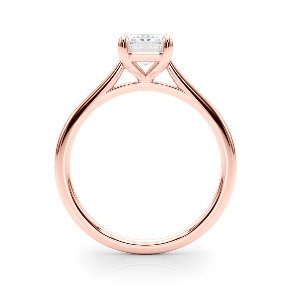 Simple and Elegant Solitaire Emerald Ring Setting - Diamonds By Rothschild