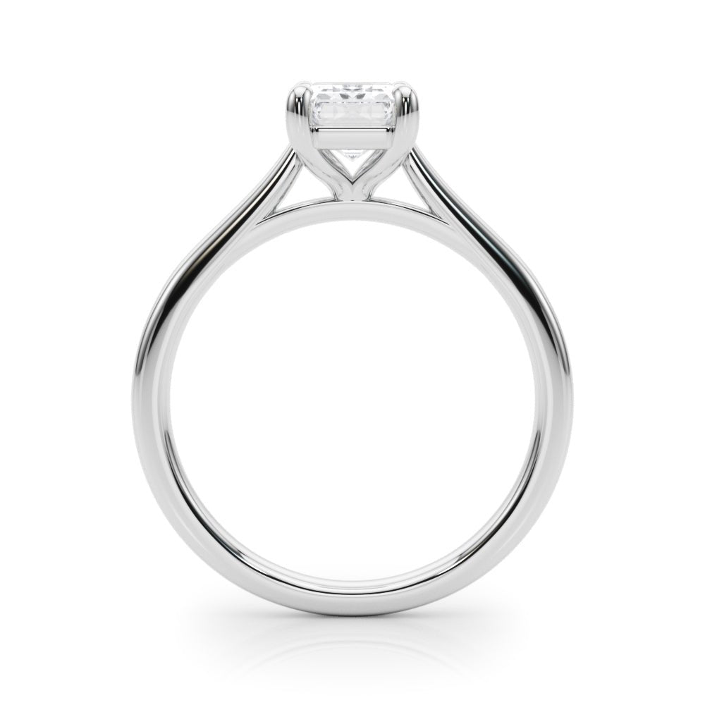 Simple and Elegant Solitaire Emerald Ring Setting - Diamonds By Rothschild