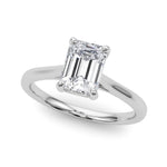Simple and Elegant Solitaire Emerald Ring Setting - Diamonds By Rothschild