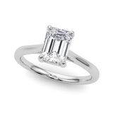 Simple and Elegant Solitaire Emerald Ring Setting - Diamonds By Rothschild