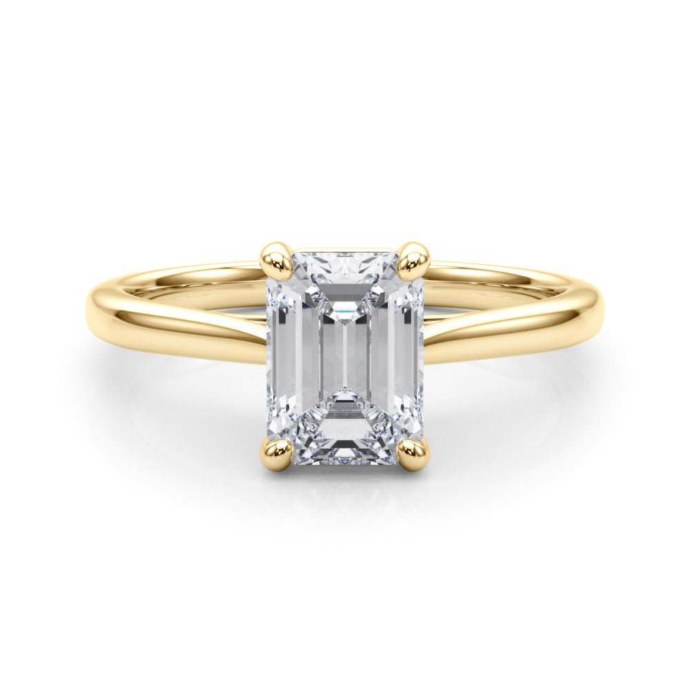 Simple and Elegant Solitaire Emerald Ring Setting - Diamonds By Rothschild