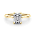 Simple and Elegant Solitaire Emerald Ring Setting - Diamonds By Rothschild