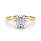 Simple and Elegant Solitaire Emerald Ring Setting - Diamonds By Rothschild