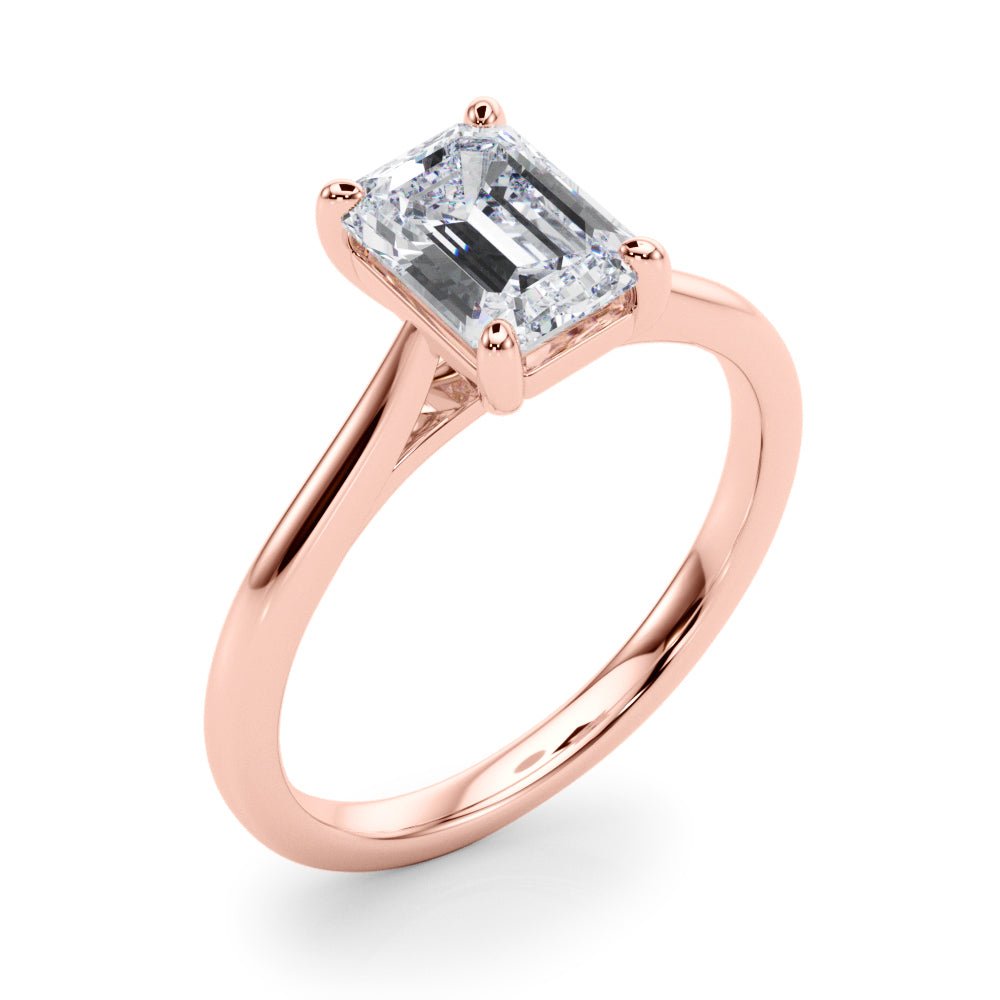 Simple and Elegant Solitaire Emerald Ring Setting - Diamonds By Rothschild