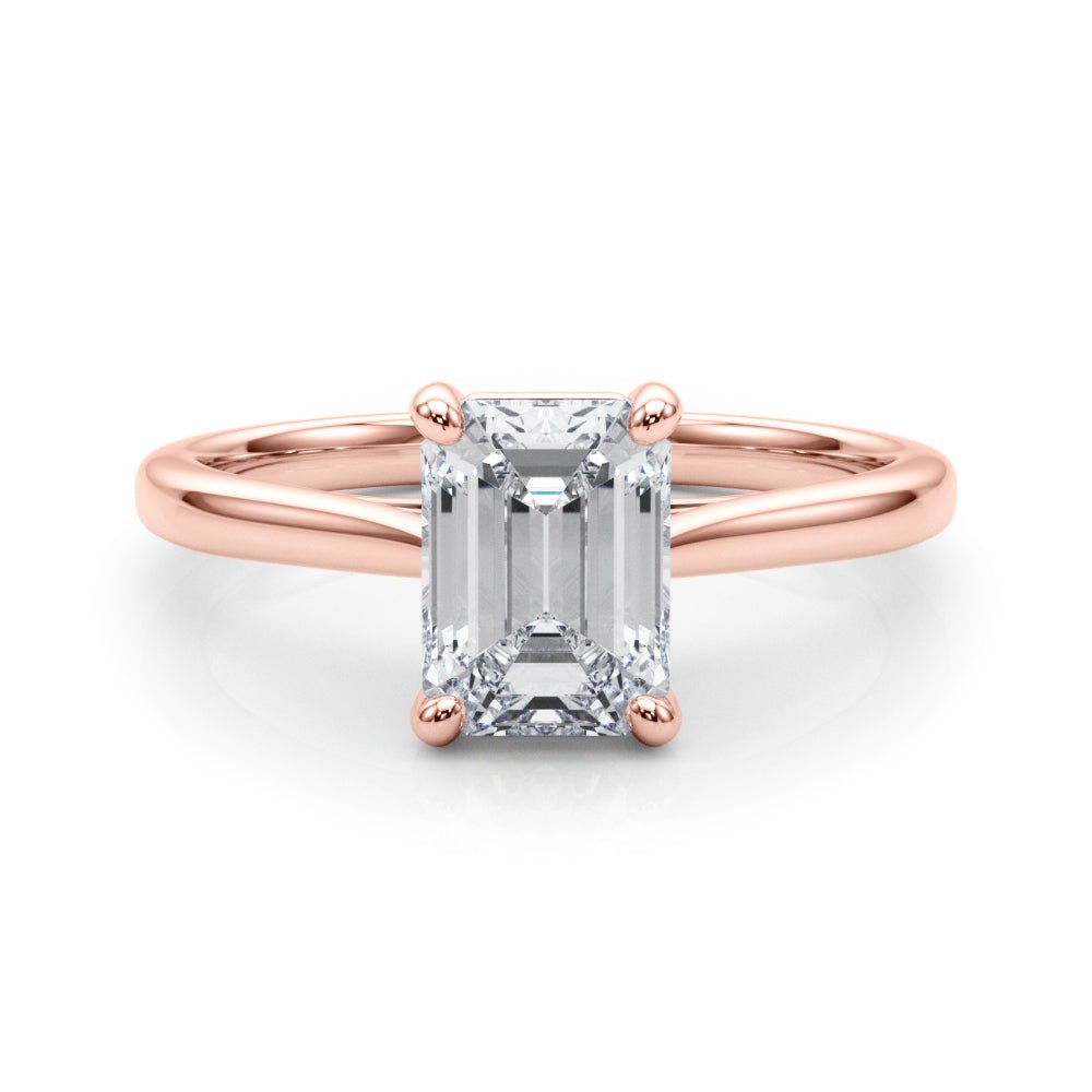 Simple and Elegant Solitaire Emerald Ring Setting - Diamonds By Rothschild