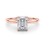 Simple and Elegant Solitaire Emerald Ring Setting - Diamonds By Rothschild