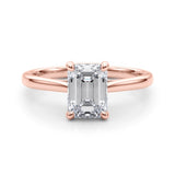 Simple and Elegant Solitaire Emerald Ring Setting - Diamonds By Rothschild