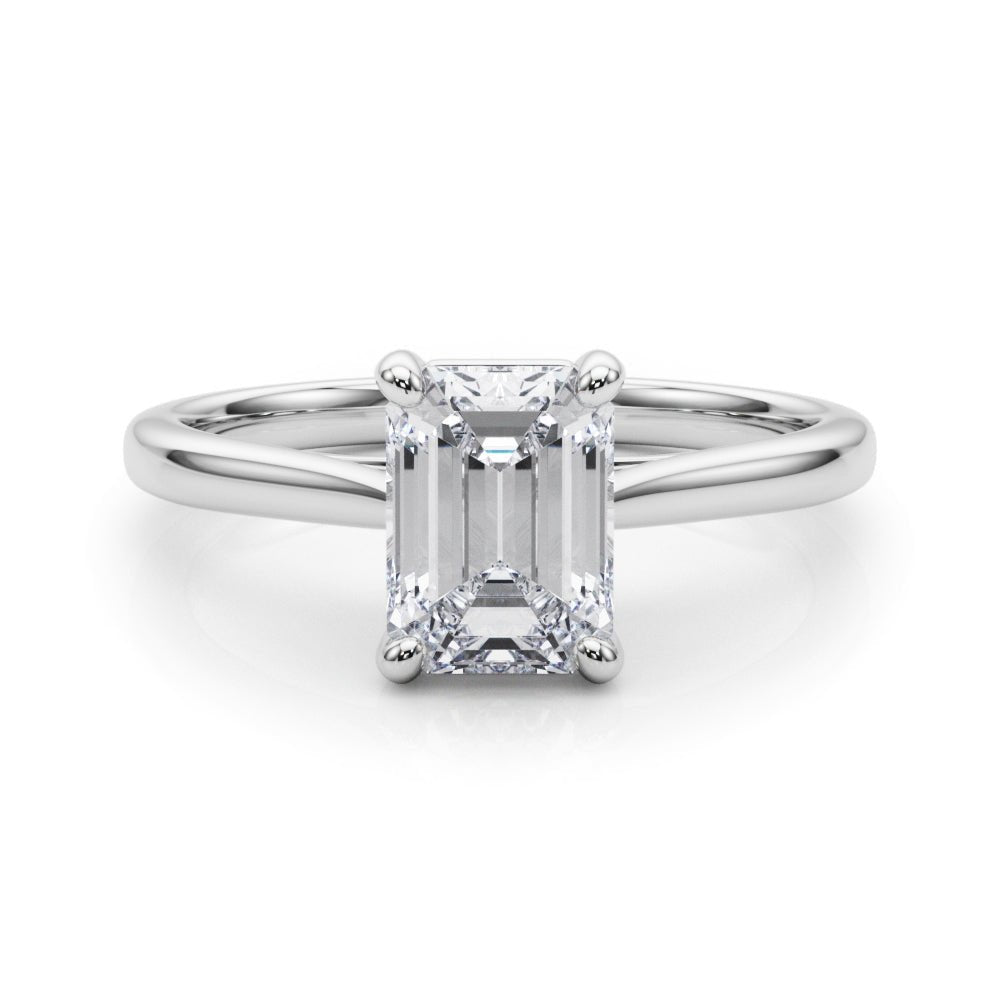 Simple and Elegant Solitaire Emerald Ring Setting - Diamonds By Rothschild