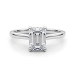 Simple and Elegant Solitaire Emerald Ring Setting - Diamonds By Rothschild