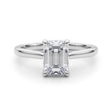 Simple and Elegant Solitaire Emerald Ring Setting - Diamonds By Rothschild