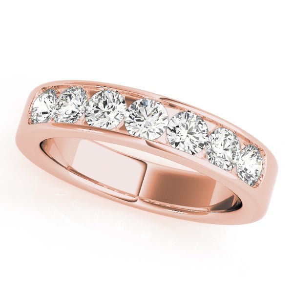 Simply Elegant 7 Stone Channel Pavé Diamond Wedding Ring - Diamonds By Rothschild