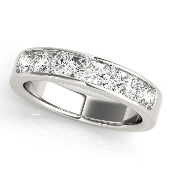Simply Elegant 7 Stone Channel Pavé Diamond Wedding Ring - Diamonds By Rothschild