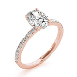 Single Row Oval Center Engagement Ring - Diamonds By Rothschild