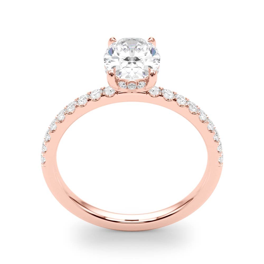 Single Row Oval Center Engagement Ring - Diamonds By Rothschild