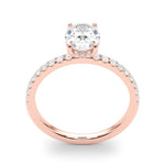 Single Row Oval Center Engagement Ring - Diamonds By Rothschild