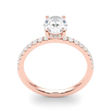 Single Row Oval Center Engagement Ring - Diamonds By Rothschild