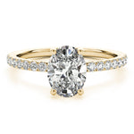 Single Row Oval Center Engagement Ring - Diamonds By Rothschild