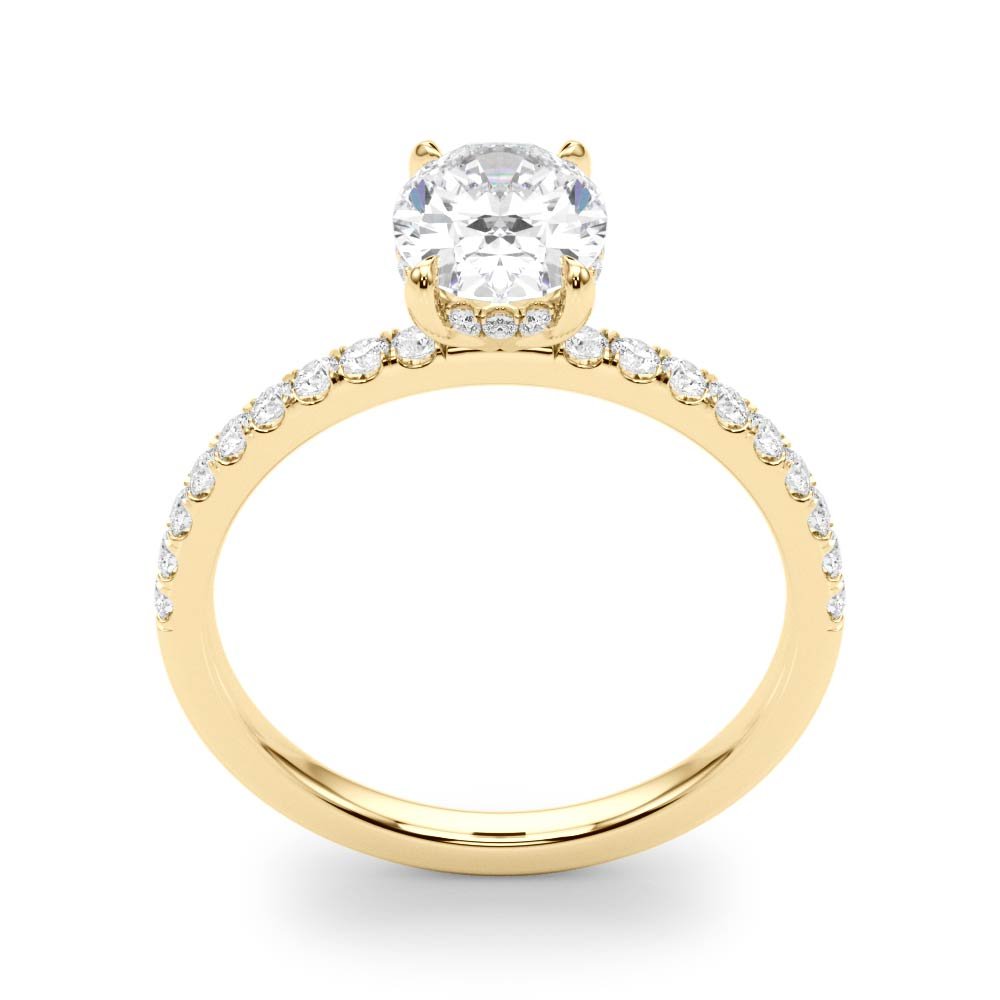 Single Row Oval Center Engagement Ring - Diamonds By Rothschild