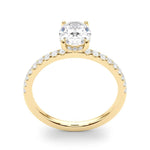 Single Row Oval Center Engagement Ring - Diamonds By Rothschild