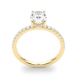 Single Row Oval Center Engagement Ring - Diamonds By Rothschild