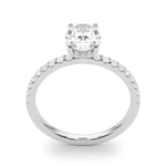Single Row Oval Center Engagement Ring - Diamonds By Rothschild