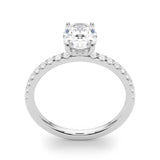 Single Row Oval Center Engagement Ring - Diamonds By Rothschild