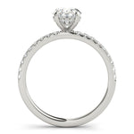 Single Row Oval Center Engagement Ring - Diamonds By Rothschild