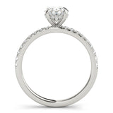 Single Row Oval Center Engagement Ring - Diamonds By Rothschild