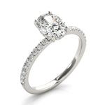 Single Row Oval Center Engagement Ring - Diamonds By Rothschild