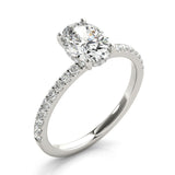 Single Row Oval Center Engagement Ring - Diamonds By Rothschild