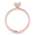 Single Row Oval Center Engagement Ring - Diamonds By Rothschild