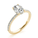 Single Row Oval Center Engagement Ring - Diamonds By Rothschild