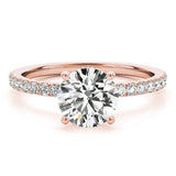 Single Row Round Center Engagement Ring - Diamonds By Rothschild