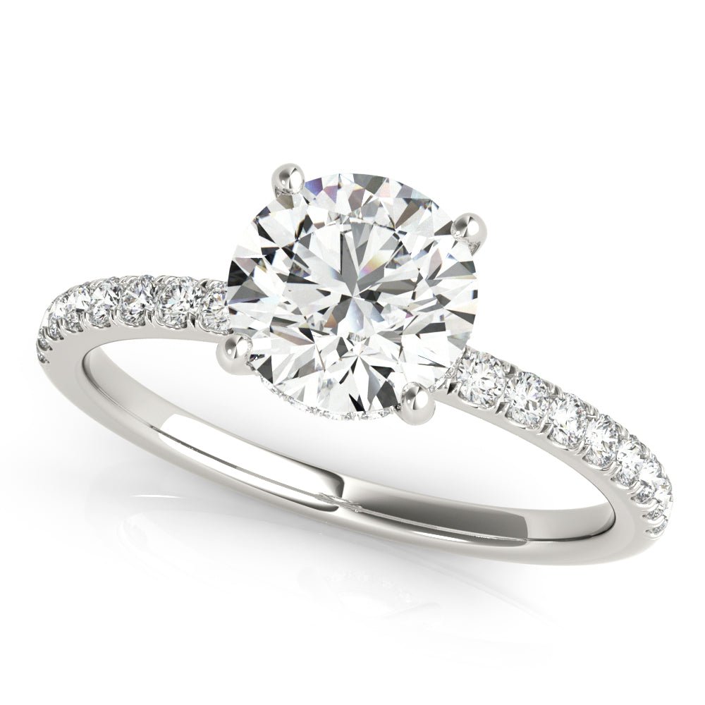 Single Row Round Center Engagement Ring - Diamonds By Rothschild