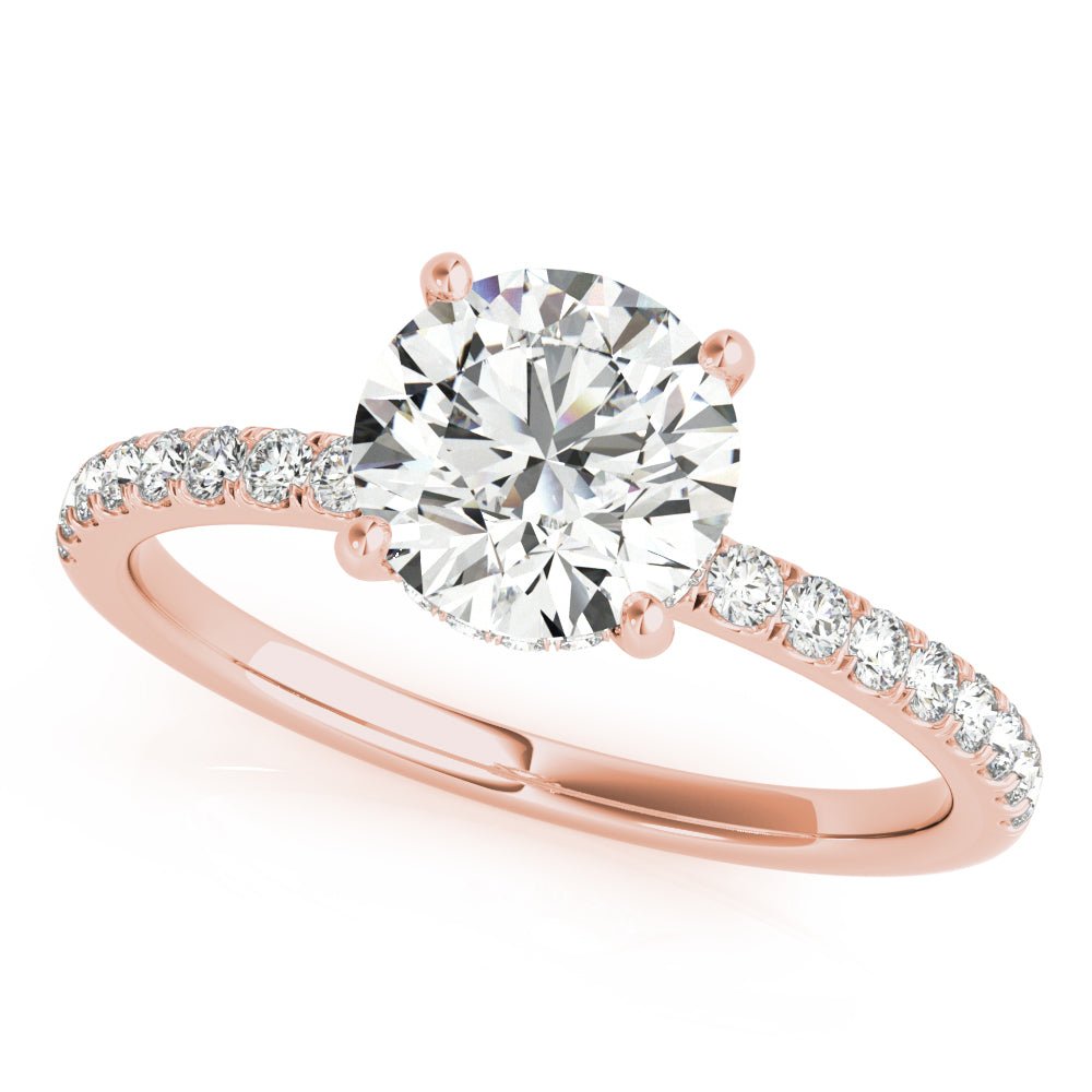Single Row Round Center Engagement Ring - Diamonds By Rothschild