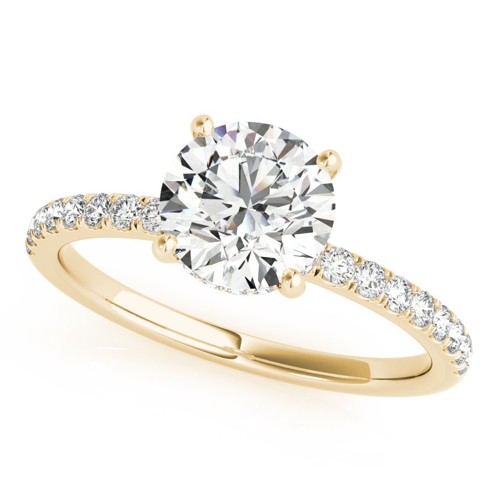 Single Row Round Center Engagement Ring - Diamonds By Rothschild