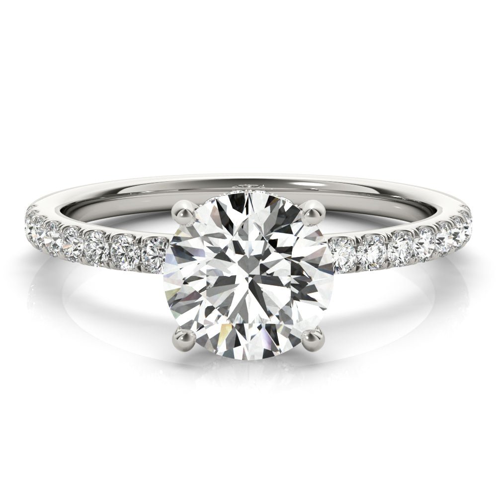 Single Row Round Center Engagement Ring - Diamonds By Rothschild