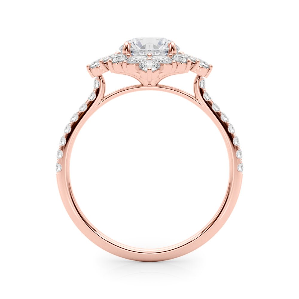 Single Row Round Halo Engagement Ring - Diamonds By Rothschild