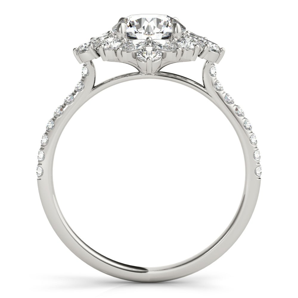Single Row Round Halo Engagement Ring - Diamonds By Rothschild