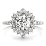 Single Row Round Halo Engagement Ring - Diamonds By Rothschild