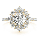 Single Row Round Halo Engagement Ring - Diamonds By Rothschild
