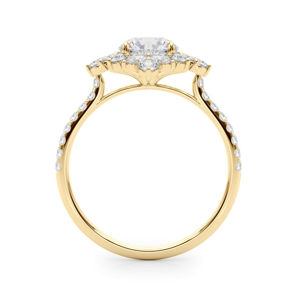 Single Row Round Halo Engagement Ring - Diamonds By Rothschild