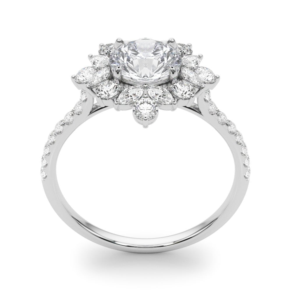 Single Row Round Halo Engagement Ring - Diamonds By Rothschild