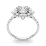 Single Row Round Halo Engagement Ring - Diamonds By Rothschild